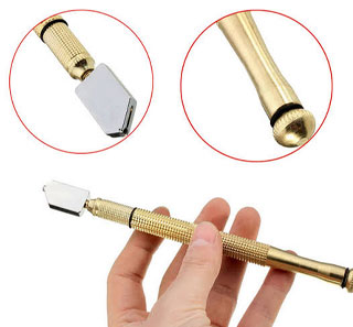 Metal Grip Pencil type Glass cutter with steel tip