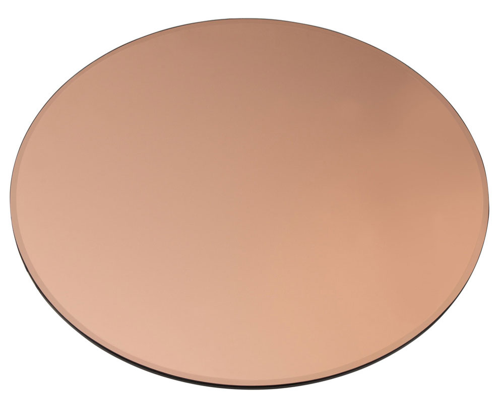 Buy Oval Bronze glass 12 mm thickness  - Beveled Polished Edge