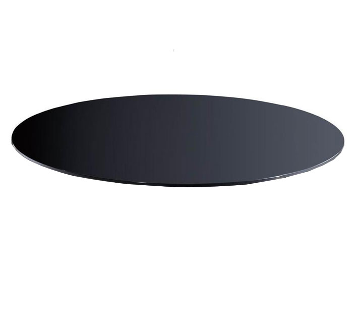 Buy 36x60 Inches Oval Grey Tempered  Glass 10 mm thickness