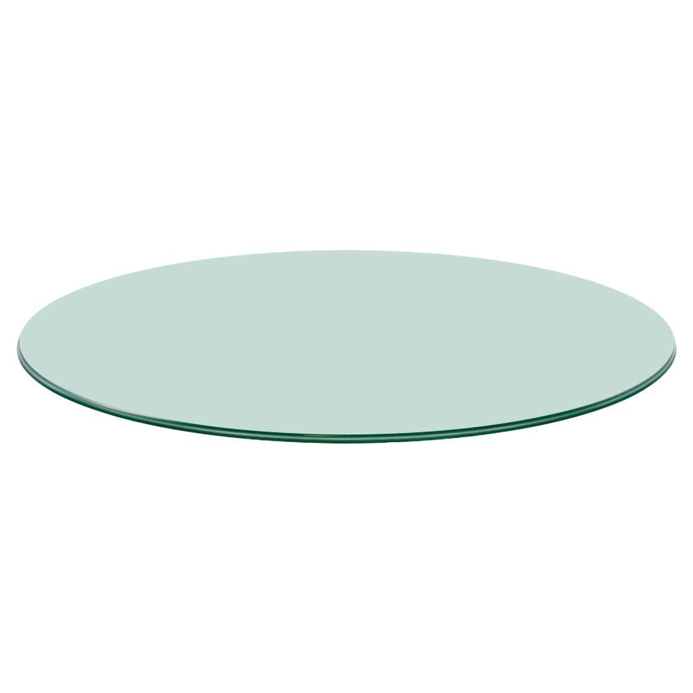 Buy Clear Circular Glass for coffee / tea table top 12 mm thickness Pencil polished edge