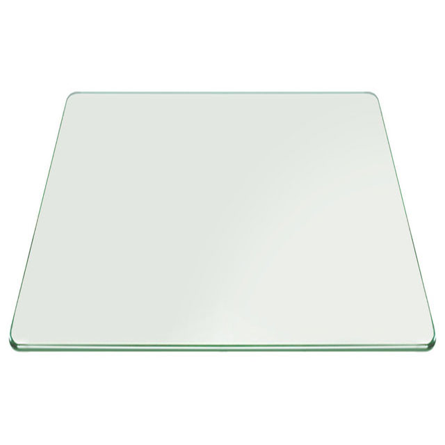 Buy Table Top Square Clear Glass Tempered Pencil Polished Edges - 12mm thickness