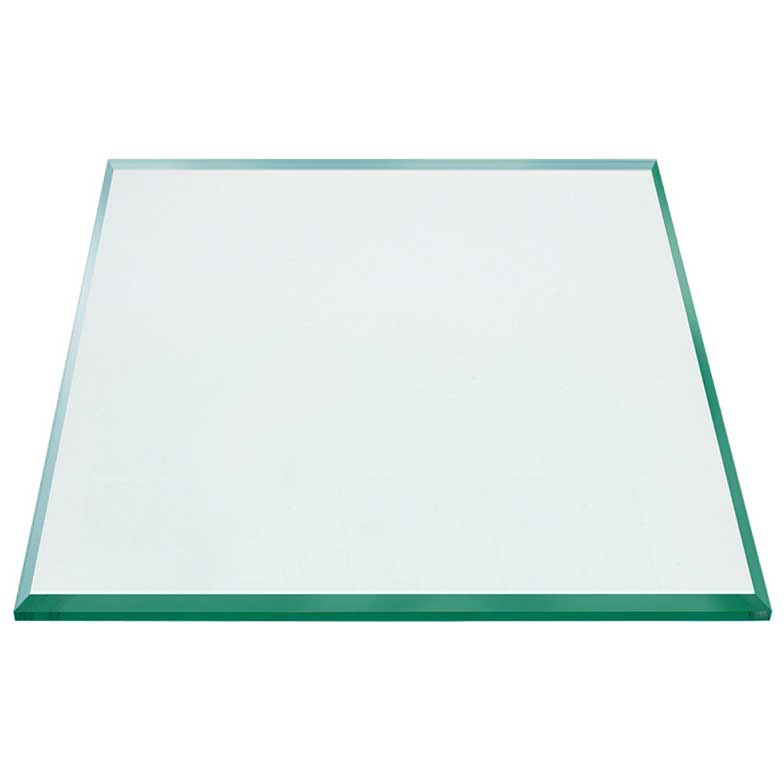 Buy Table Top Square Clear Glass Tempered Beveled Polished Edges - 12mm thickness