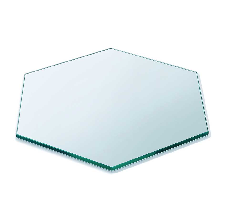 Buy Hexagon Clear Toughened Glass Table top 10mm thickness