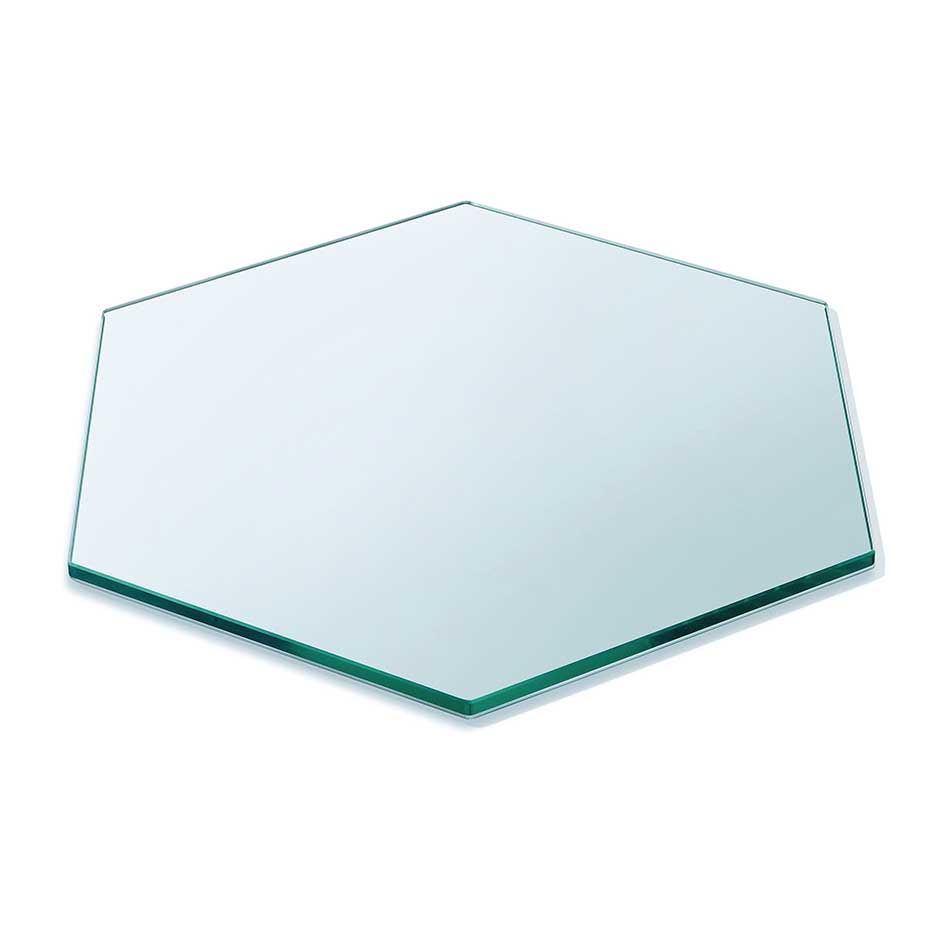 Buy Hexagon Clear Toughened Glass Table top 08mm thickness