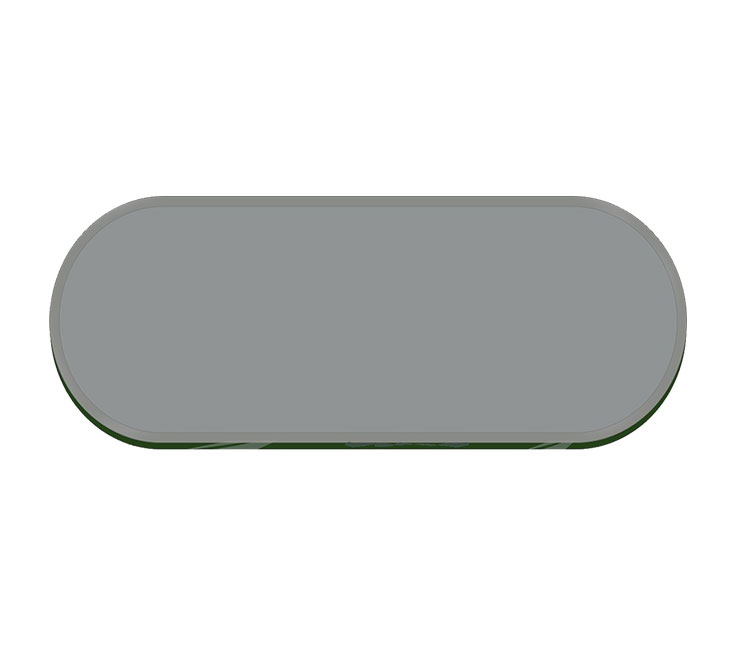 Buy Racetrack oval table top grey tint glass 10mm thickness Tempered - Beveled edge