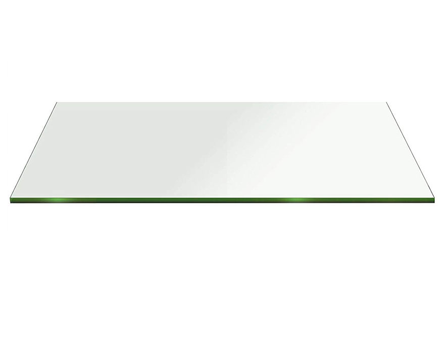 Buy 6 mm Rectangle Table Top Clear Tempered glass - Flat polished edges