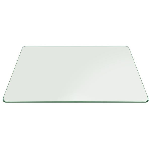 Buy 8 mm Rectangle table top tempered clear glass - Pencil polished edges