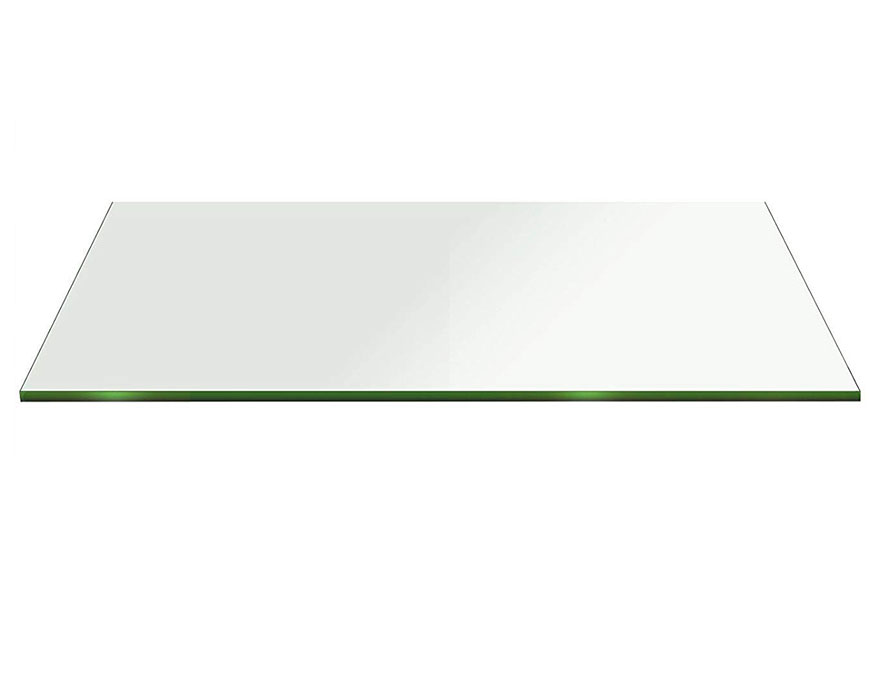 Buy 10 mm Rectangle Table Top Tempered Clear glass - Flat polished edges
