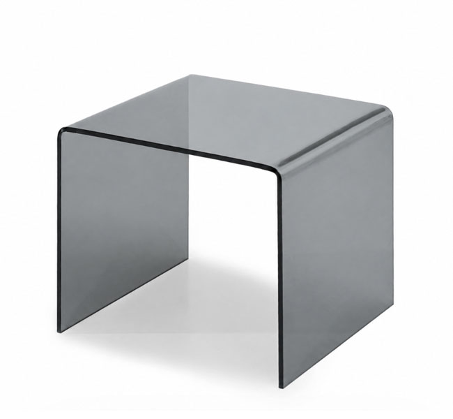 Buy Vogue Bent Glass Coffee Table 12 mm Grey Tinted Glass 24x18x18 inches