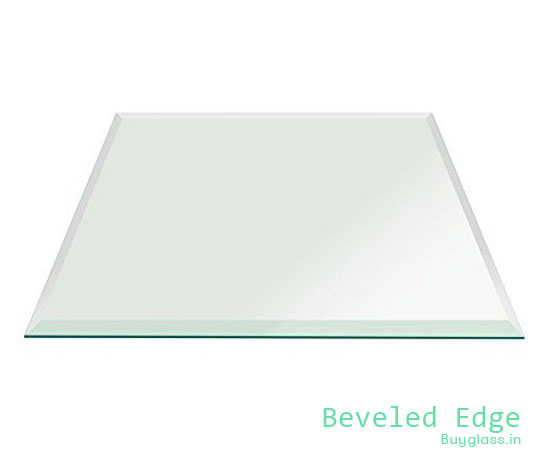 Buy Rectangle Clear Tempered Glass 10 mm for Table Top  - Beveled Polished Edge