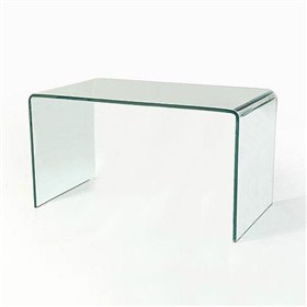 Buy Vogue Curved Bent Glass Desk - L198, 19 mm thick clear glass