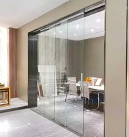 Buy Interior Frameless Sliding Glass Door System with Tempered Glass